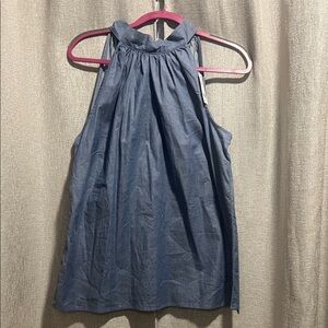 New York & Company Navy Sleeveless Halter Top